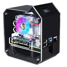 Mini Tower NAS Kit for Raspberry Pi 4, PWM RGB Fan, M.2 SSD Expansion, GPIO 1 to picture