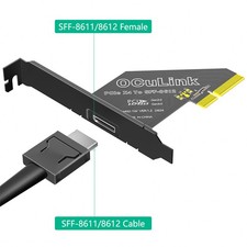 PCI-E 4X 4.0 to Oculink SFF-8611/8612 Adapter with Long Profile Bracket picture