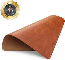 Leather Mouse Pad 8x11 Inch Caramel Brown Stitched Edge Non-Slip Waterproof for picture