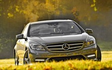Cars nature trees grass silver mercedes Desk Mat Stitched picture