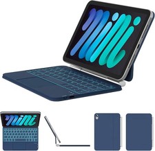 Ultra Magic iPad mini 7/6 Keyboard Case Trackpad 11-Color Backlit Navy Blue picture