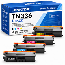 TN336 Toner 4PK BK/C/M/Y Premium With Chip Fits MFC-L8850CDW MFC-L8850CDWT 4PK picture