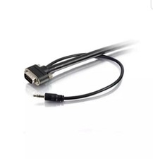 C2G #50229 35FT CMG Rounded VGA M/M + 3.5m/m QXGA Audio & Video Cable -Black  picture