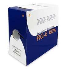 500Ft RG6/U 60% Dual Shield CMR Coax Cable Black picture