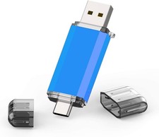 Portable 32GB Dual Connector USB C Flash Drive - Fast Transfer & Stylish Blue picture