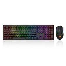 S163 3-Mode Wilreess Gaming Keyboard & Mouse Combo, 108 Keys K689 PRO RGB Gas... picture