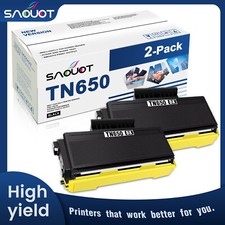 TN-650 Black Toner Cartridge 2PK Replacement for Brother HL-5270DN MFC-8480DN picture