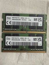 Lot of 2 Micron/32GB 2Rx8 PC4-3200AA-SE1-11 DDR4 Laptop RAM picture