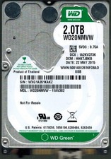 WD20NMVW-11AV3S2 S/N: WXG1A DCM: HHKTJBKB WESTERN DIGITAL 2TB THAILAND MAY 2015 picture