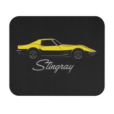 1969 Chevy Corvette Stingray Mouse Pad Classic C3 Sports Car Yellow Desk Mat picture