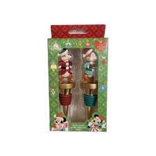 Disney Parks Chip 'n Dale Christmas Holiday Metal Bottle Stopper Set of 2. NEW picture