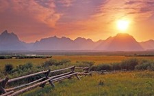 Landscape photography sunset nature plants mountains Custom Gaming Mat Desk picture