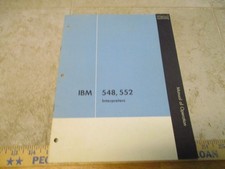 Vintage IBM Reference Manual of Operation IBM 548, 552 Interpreters Accounting picture