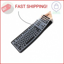 Silicone Keyboard Cover Skin for Logitech K120 & MK120 Ergonomic Desktop USB Wir picture
