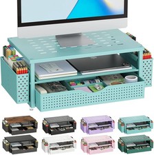 gianotter Desk Organizers and Accessories, Monitor Stand with Drawer Blue picture
