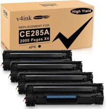 BRAND NEW 4x v4ink Compatible HP LaserJet 85A Black Toner Cartridge CE285A picture