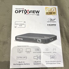 OptiView Velocity Micro Projector X4 DLP 4K Ultra HD HDMI Black Battery picture