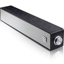MICA Computer Speakers, Vintage Wired Computer Sound Bar, Retro Wooden Mini S... picture