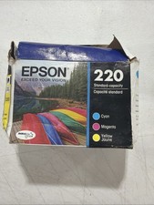 ✨ EPSON 220 C/M/Y/K Ink Cartridge Black and Color 4 Pack C13T293620 -Exp 10/25✨ picture