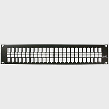 Leviton QuickPort 48-Port 2U RJ-45 Flat Patch Panel Black 142-49255-H48 picture