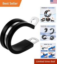 20 Pack 3/4 Inch Rubber Coated Stainless Steel Cable Clamps for Secure Fastening picture