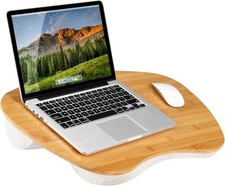 Bamboo Lap Desk Ergonomic Design For Laptops Up To 173 Inches With Cushion picture