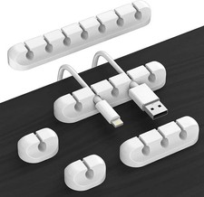 3Pcs Cable Cord Wire Organizer Silicone USB Cable Winder Management Clips Self picture