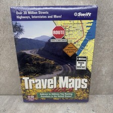 Swift Cosmi Travel Maps USA CD ROM Windows 95 Trip Routing Vintage Software NEW picture
