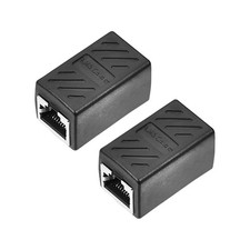 RJ45 Coupler Inline Connector Cat7 Cat6 Cat5e Ethernet Extender 36x43x20mm 2Pcs picture
