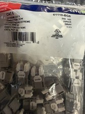 LEVITON (25 PACK) Extreme Cat 6 Quickport Jack Quickpack Gray 61110-BG6 picture