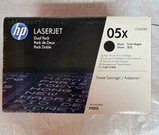 Genuine HP 05X / CE505X  FOR P2055 LASERJET PRINTER DUALPACK INK TONER BLACK picture