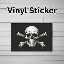 Pirate Skull Crossbones Flag Sticker Vinyl Decal picture