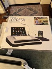 Sofia + Sam Lap Desk Memory Foam Built-In USB Port Light Tablet Stand Silver picture