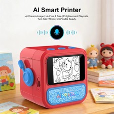 Mini Thermal Printer AI Voice Sticker Maker Portable Inkless 6 Modes Kids picture