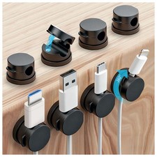 OneLeaf 8 Pack 360° Rotatable Strong Magnetic Cable Clips Cord Holder for Nights picture