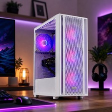 ARGB White Gaming Desktop i7 PC Up to 64 GB RAM 1TB SSD RTX 5060 Win11 Wifi picture