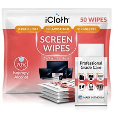 iCloth 70% Isopropyl Alcohol Large Screen and Electronics Wipes, Lint-Free, S... picture