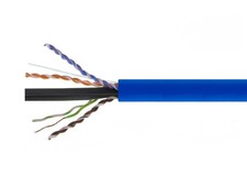 Monoprice Cat6A Plenum Bulk Cable 500 Feet Blue For Networking LAN Modem Router picture