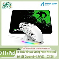 ATTACK SHARK X11 Tri-Mode Wireless Gaming Mouse & Mousepad Set RGB Charging Dock picture