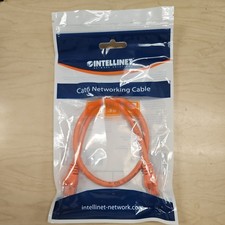 New Intellinet Cat6 UTP Ethernet Patch Cable RJ-45 to RJ-45 Orange 1.5 ft Molded picture