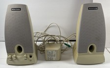 Harman Kardon HK195 Computer Speakers Beige Tested Working HP OEM picture
