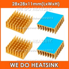28x28x11mm Gold Anodized Heatsink Radiator Cooler With Thermal Pad for CPU IC picture