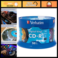50 Pack CD-R 700MB 52X Recordable Discs - Digital Vinyl Style, High-Quality Medi picture