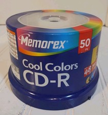 💿 Memorex Cool Colors CD-R 50 Pack 700MB 80min 48x Blank Discs Spindle ✅✅ picture