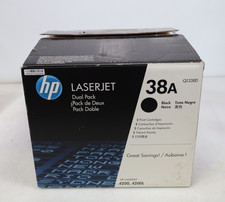 Genuine HP 38A Black Toner Cartridges Dual Pack Q1338D New Open Box picture
