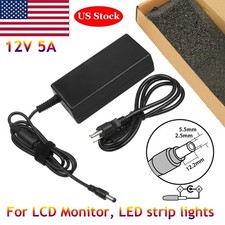 12V 5A 5.5mmx2.5mm AC-DC Power Supply Cord Adapter Charger PSU Mains LED Strip picture