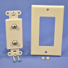 Leviton Lt Almond Decora DUAL CATV Coaxial Cable Jack Wall Plates Duplex 40682-T picture