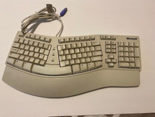 Microsoft Keyboard Elite X06-19331  Ergonomic Wired White PS/2 Connector KU-0045 picture