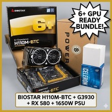 Biostar H110M-BTC Motherboard Bundle | Intel G3930 | MSI RX 580 GPU | 1650W PSU picture