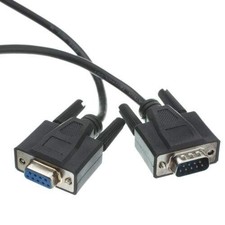 6FT Serial Extension Cable Black DB9 Male to DB9 Female RS232 USA New picture